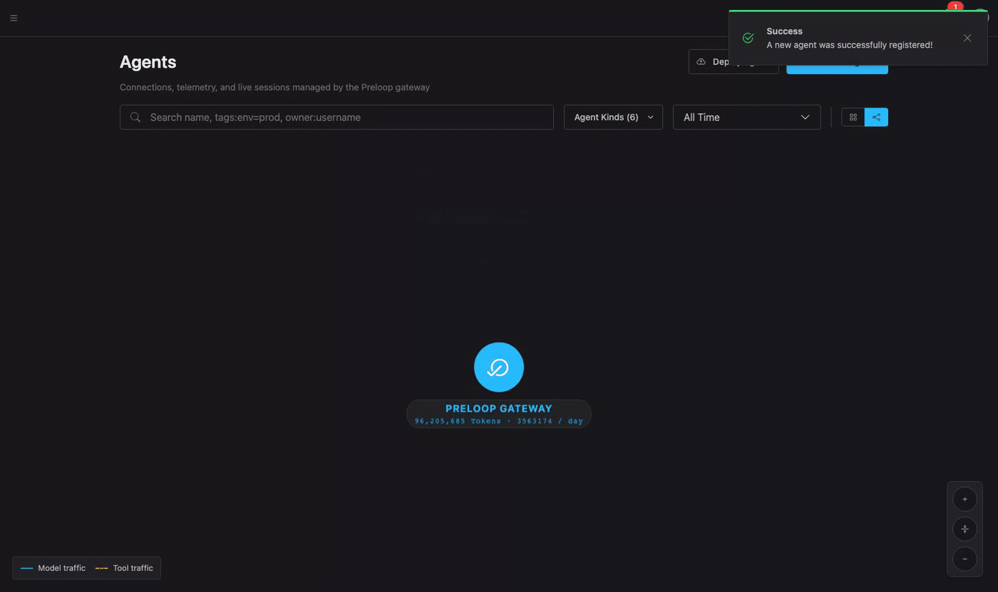 Preloop onboarding all detected agents and refreshing the agents canvas